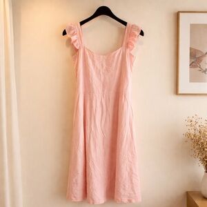 LOFT Soft Pink Mini Dress with Ruffle Straps